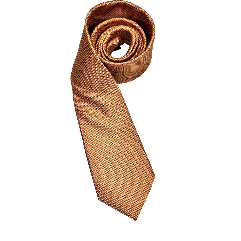 Michael Kors Tie Mens OS Orange Excellent Silk Textured Professional Tennessee